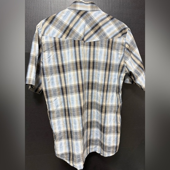 ⛵️Roper Blue Plaid Snap Down short Sleeve Shirt - Picture 8 of 12